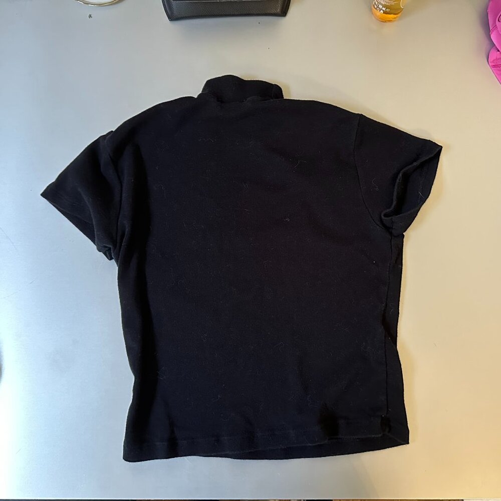 brandy melville black turtleneck short sleeve crop top